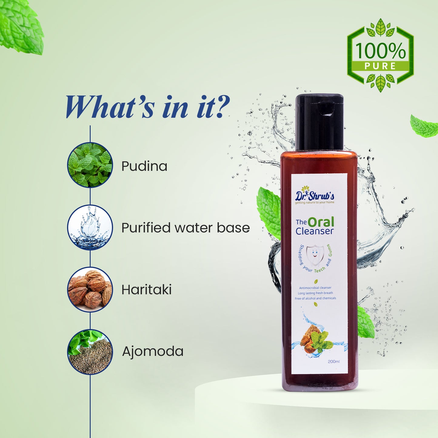 mouthwash for oral care; alcohol free mouthwash; mouthwash for bad breath; mouthwash; mouthwash for kids; mouthwash dispenser; mouthwash dispenser with cup; natural mouthwash; ayurvedic mouthwash; herbal mouthwash; fluoride free mouthwash; SLS free mouthwash; mouthwash for sensitivity; mouthwash for bleeding gums; perfora mouthwash; best mouthwash in India; mouthwash for daily use; dentist recommended mouthwash; plant based mouthwash; mouth freshener liquid; mouthwash for bad breath