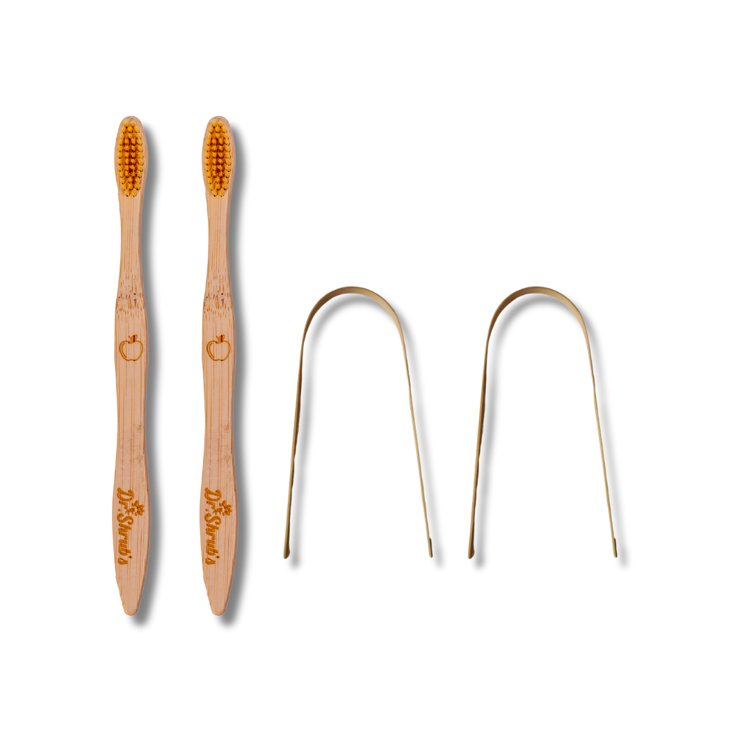 Organic Bamboo toothbrush & tongue cleaner