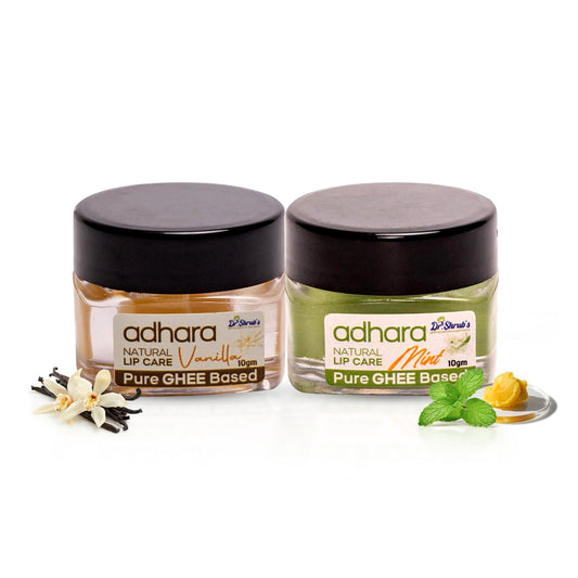 Adhara Ghee Lip Balm — Vanilla + Mint Duo